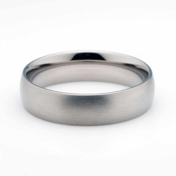 Titanium Men's Wedding Ring on white background