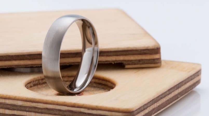 Titanium Men's Wedding Ring on Box